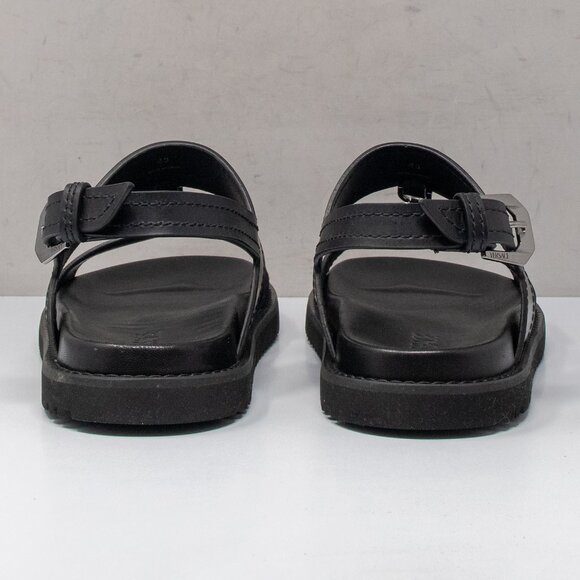 Versace Medusa Black Calf Leather Fisherman Cage Sandals, Men\'s 43 (10 US)